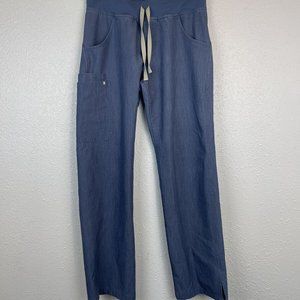 Figs Scrubs Women's Blue Elastic Waist Pants Size Small Drawstrings